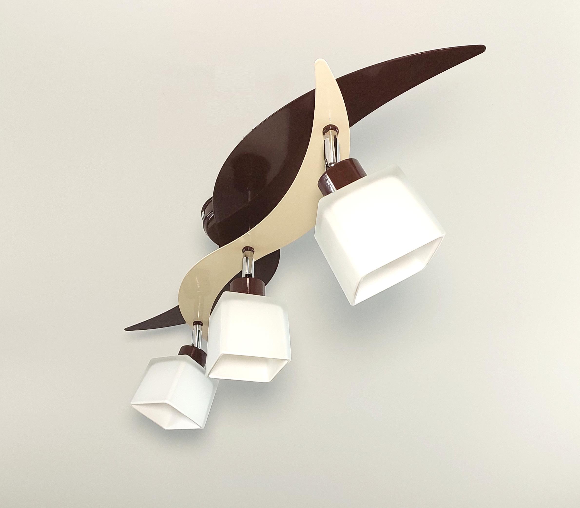 Люстра потолочная 8008/3 на три поворотных плафона металлическая Коричневый/Бежевый - фото 2 Люстра потолочная 8008/3 на три поворотных плафона металлическая Коричневый/Бежевый - фото 2