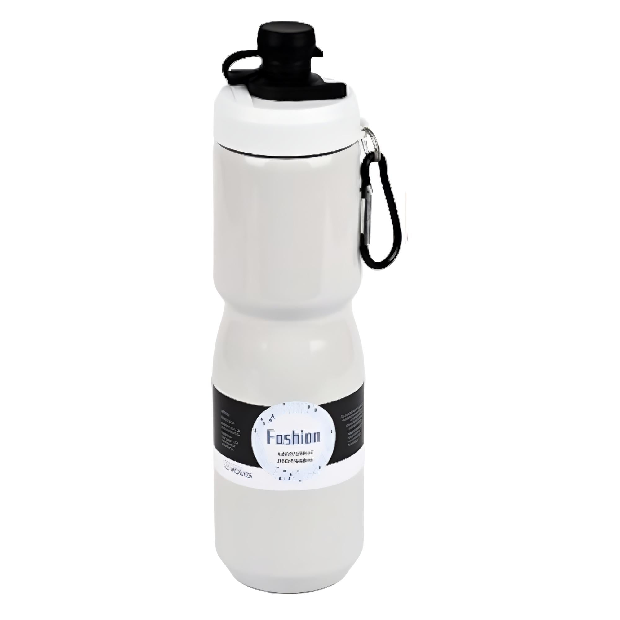 Термос-поилка Fashion For bike 680 мл с носиком/клипсой и карабином Белый (MT-5348-0.68)