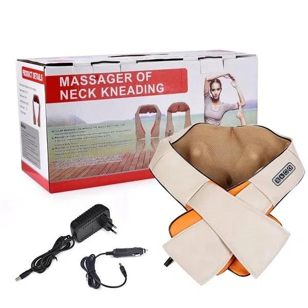 Роликовый массажер для шеи Massager of Neck Kneading с прогревом (17102) - фото 3