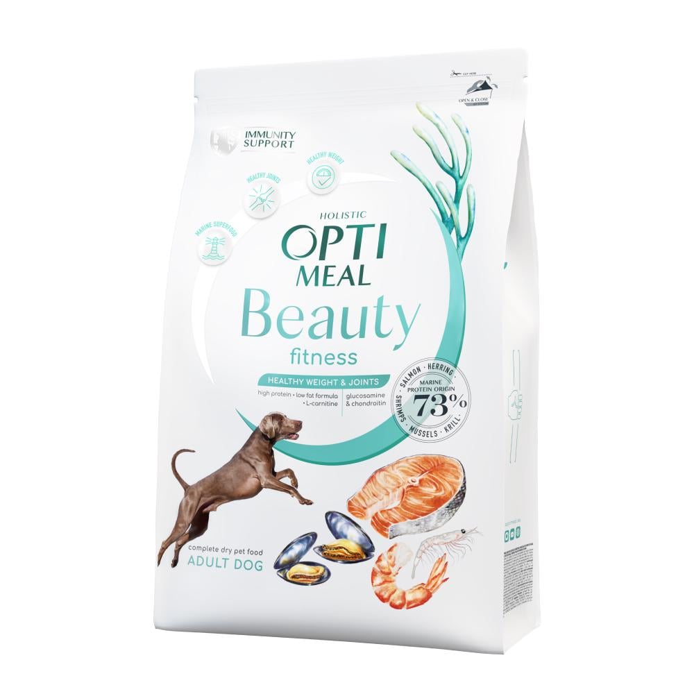 Сухой корм Optimeal Dog Beauty Fitness Healthy Weight & Joints склонных к полноте 4 кг - фото 1