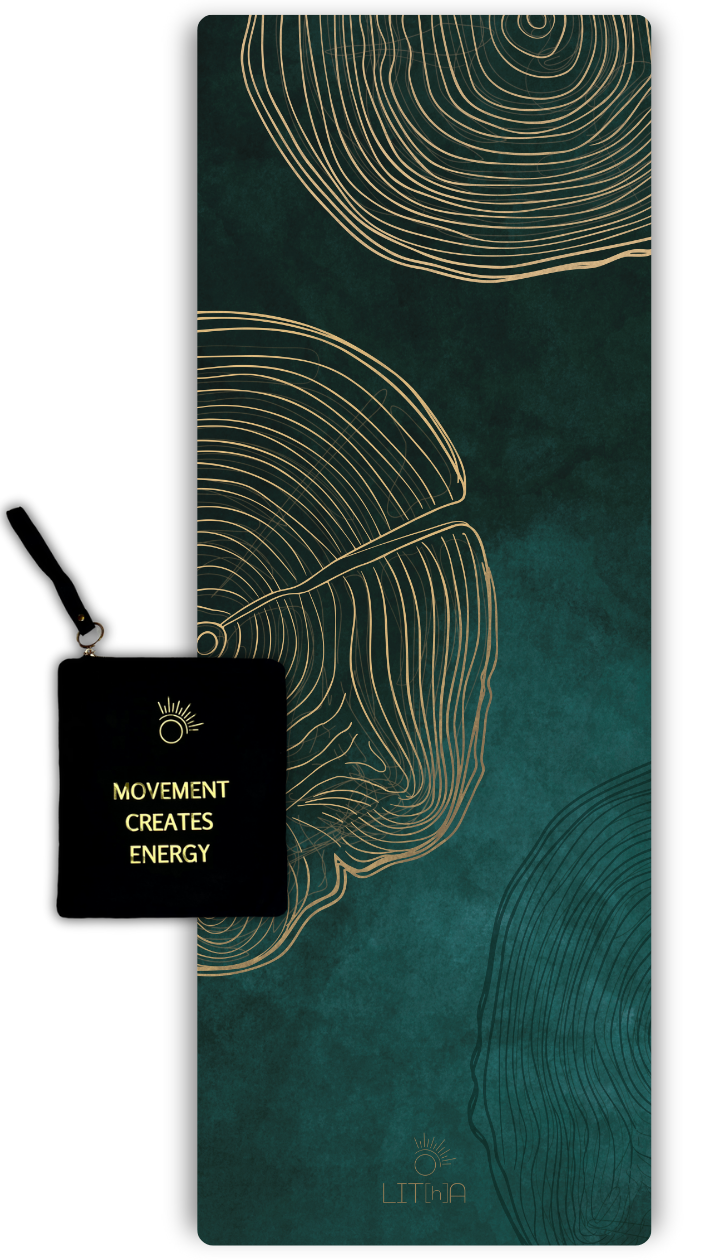 Коврик для йоги Lita Wild Tree SU Travel премиальный замшевый/каучуковый 183х61х0,15 см Зеленый (13510865)