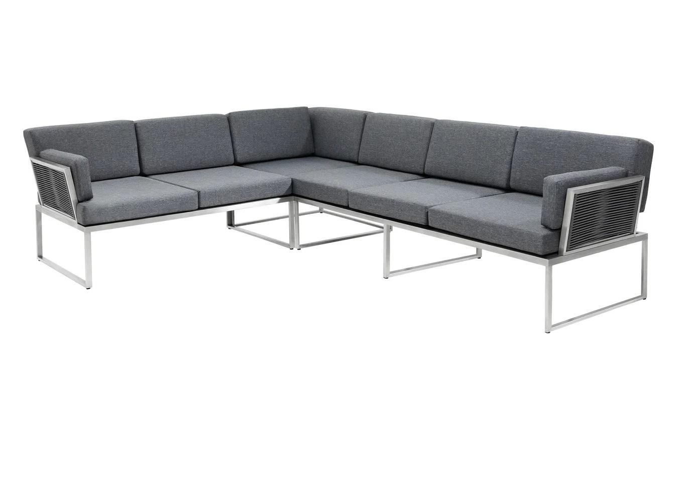 Комплект садовой мягкой мебели в стиле Loft с металлическим каркасом Серый (KS-1280)