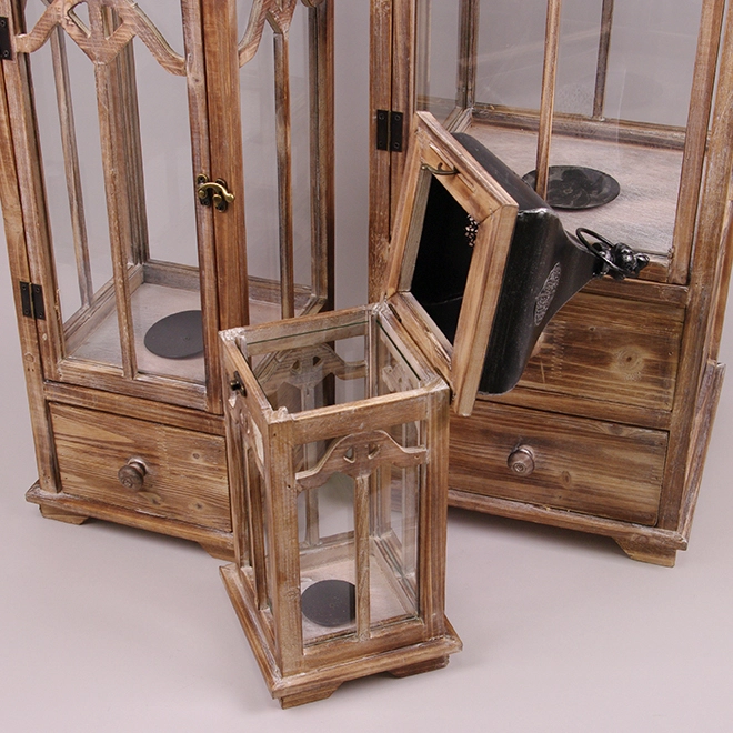 Комплект дерев'яних ліхтарів 20AW0126B 3 шт. (38317) - фото 2 Комплект дерев'яних ліхтарів 20AW0126B 3 шт. (38317) - фото 2