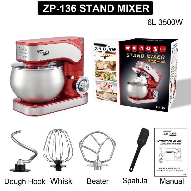 Миксер планетарный Zepline ZP-136 тестомисс 3500 Вт 6 л (ZP-136) - фото 2 Миксер планетарный Zepline ZP-136 тестомисс 3500 Вт 6 л (ZP-136) - фото 2