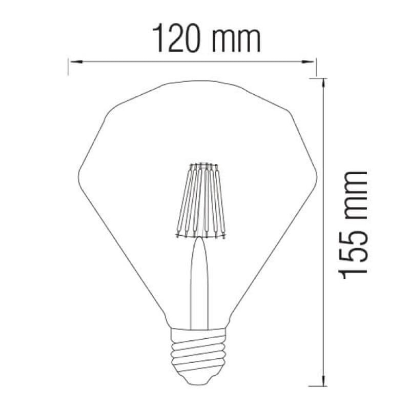 Лампа декоративна Horoz Filament Rustic Diamond-6 6 Вт E27 2200 К Бронза - фото 3