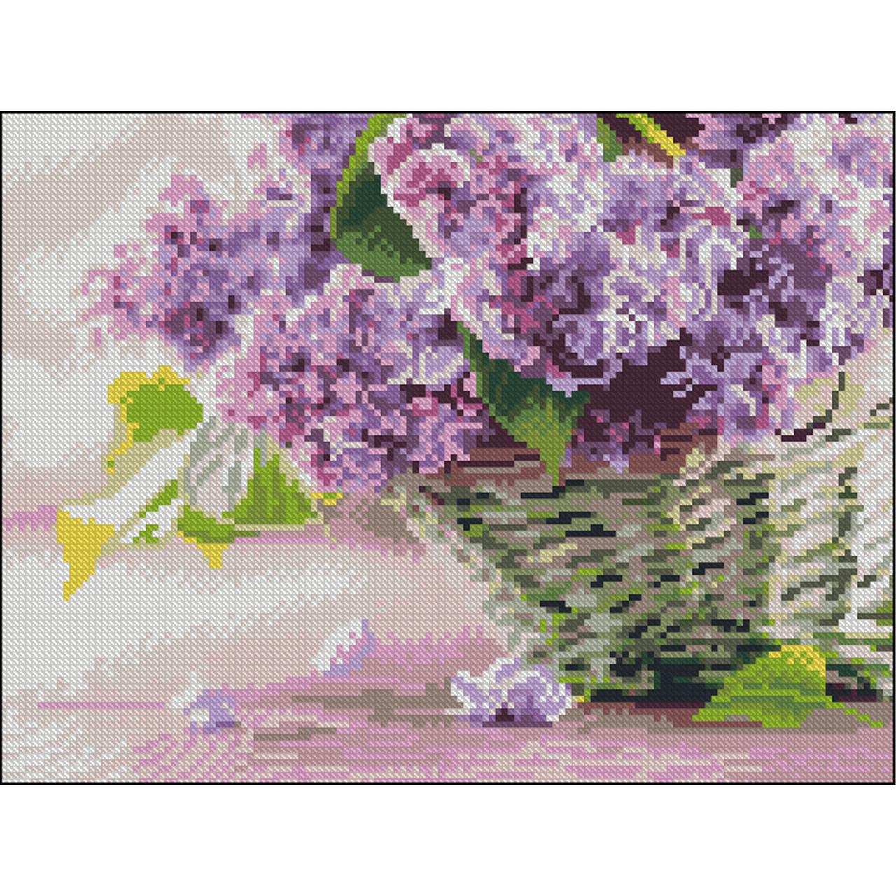 Алмазная мозаика Strateg Сирень без подрамника 30х40 см (ZAV3040-37)