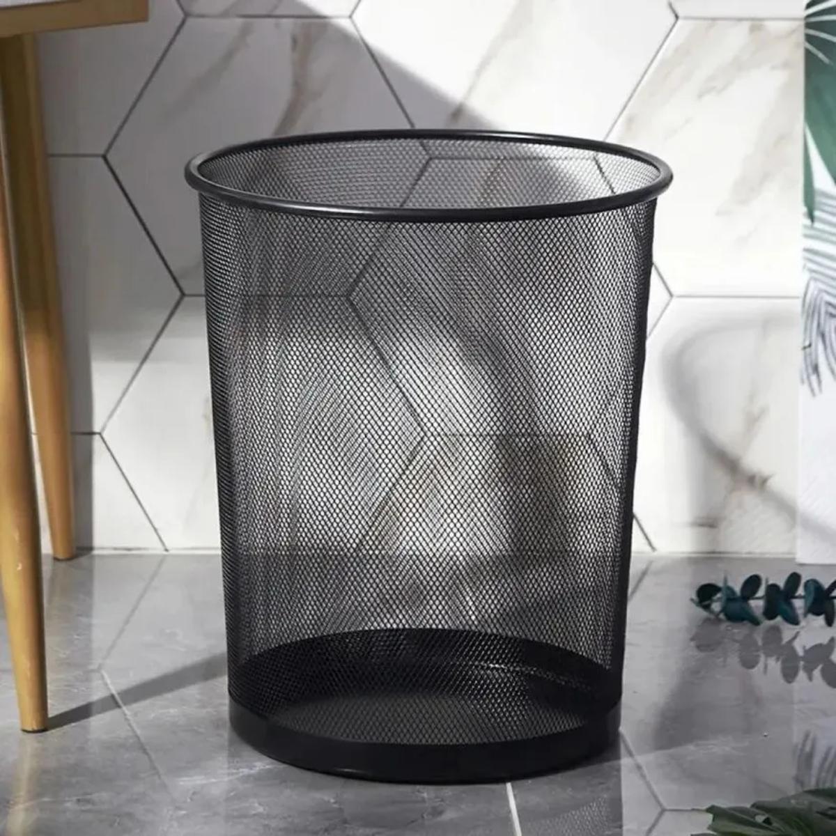 Кошик для паперів металевий Paper Basket круглий 23,5х18,5х27 см Чорний (WW01444ST) - фото 6 Кошик для паперів металевий Paper Basket круглий 23,5х18,5х27 см Чорний (WW01444ST) - фото 6