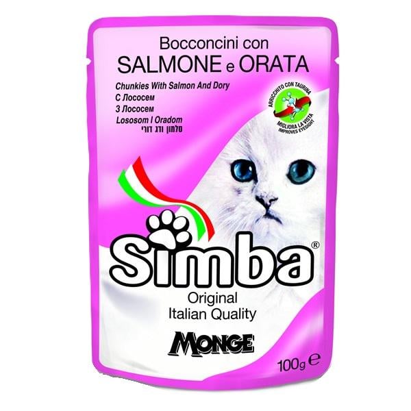 Корм для кошек влажный Monge Simba Cat Wet лосось и доры 100 г (000025895)