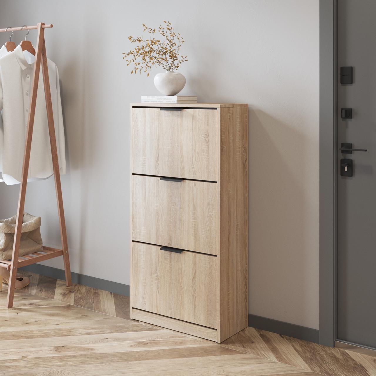 Тумба для взуття Вайс M-45 592х280х1190 мм Дуб Сонома (30713527) - фото 1 Тумба для взуття Вайс M-45 592х280х1190 мм Дуб Сонома (30713527) - фото 1