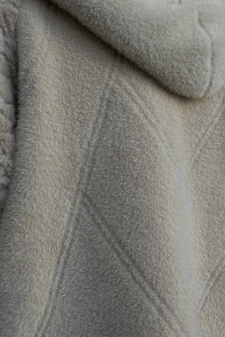 Кардиган жіночий з альпаки з хутром S-M Бежевий (194456) - фото 4