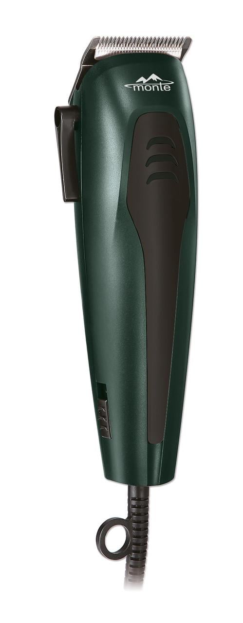 Машинка для стрижки Monte MT-5064C керамические лезвия/4 насадки 3-12 мм/от сети 15 Вт Зелено-черный (33348810)