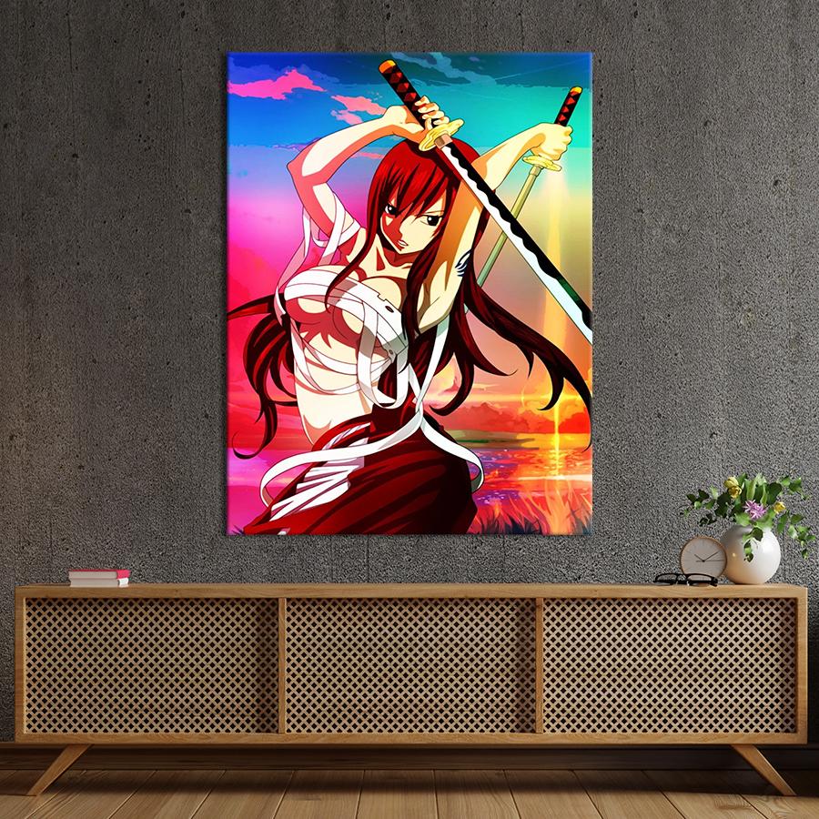 Настенний декор Эрза Скарлет из аниме Хвост феи 50x38 см (YA-96)