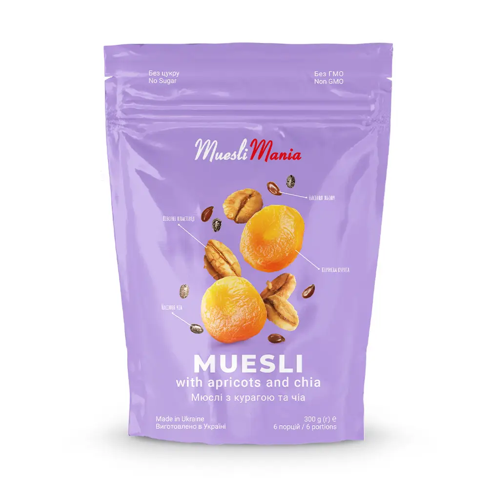 Мюслі з курагою та чіа Muesli Mania 300 г (4820220140340)