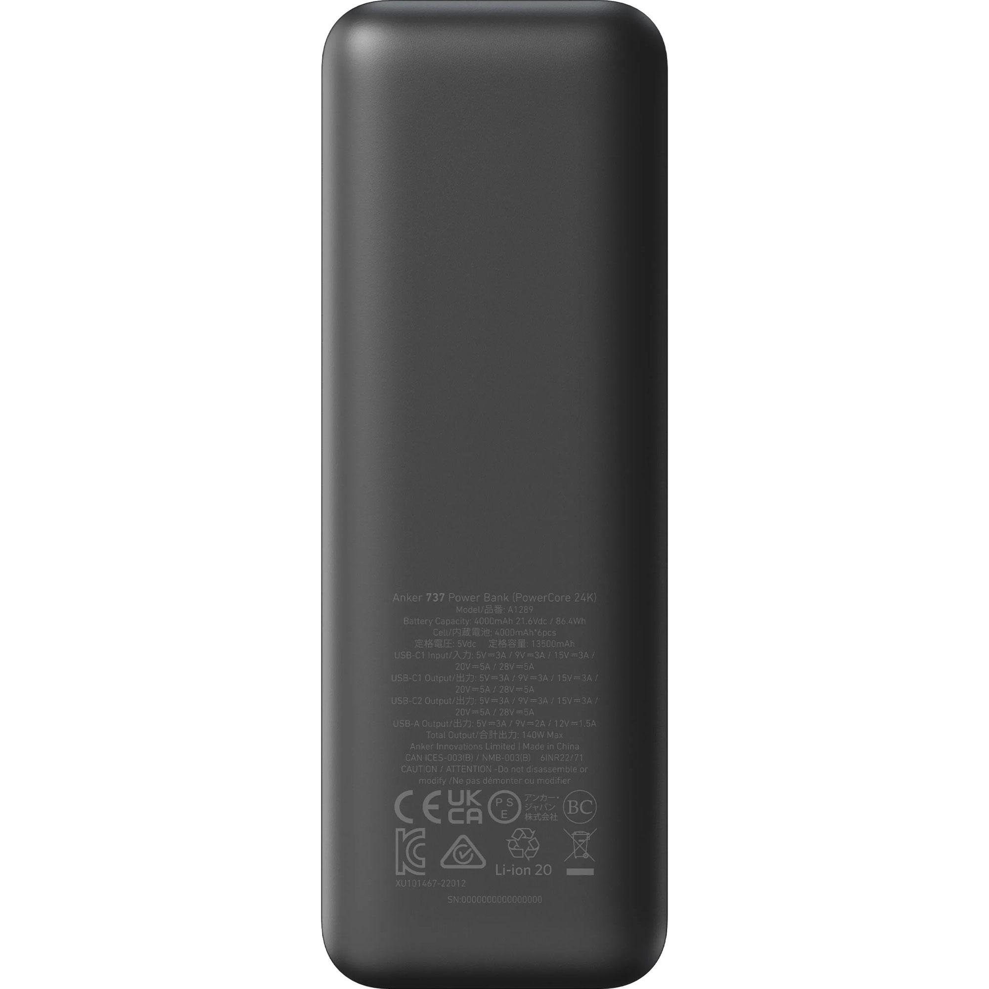 ᐉ Зовнішній акумулятор Anker 737 Powercore 24000 mAh 140W