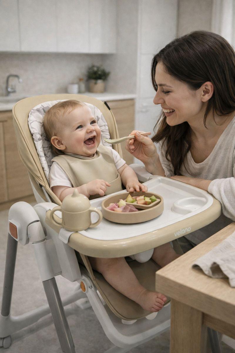 Стул-качалка для кормления ребенка Velano Nomi Beige