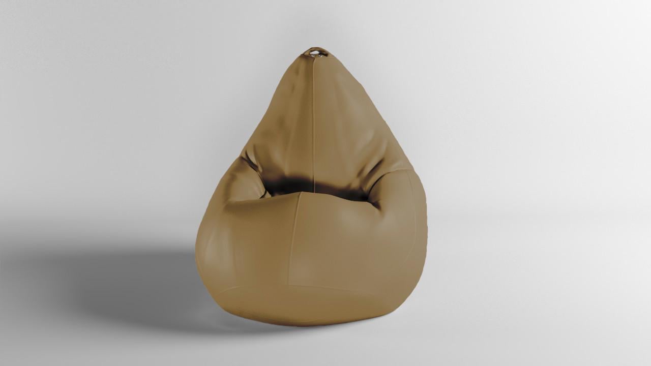 Безкаркасне крісло-мішок SkyPuff MEGA Груша Екошкіра Zeus Delux XXXL 160х120 см Cream (160174)