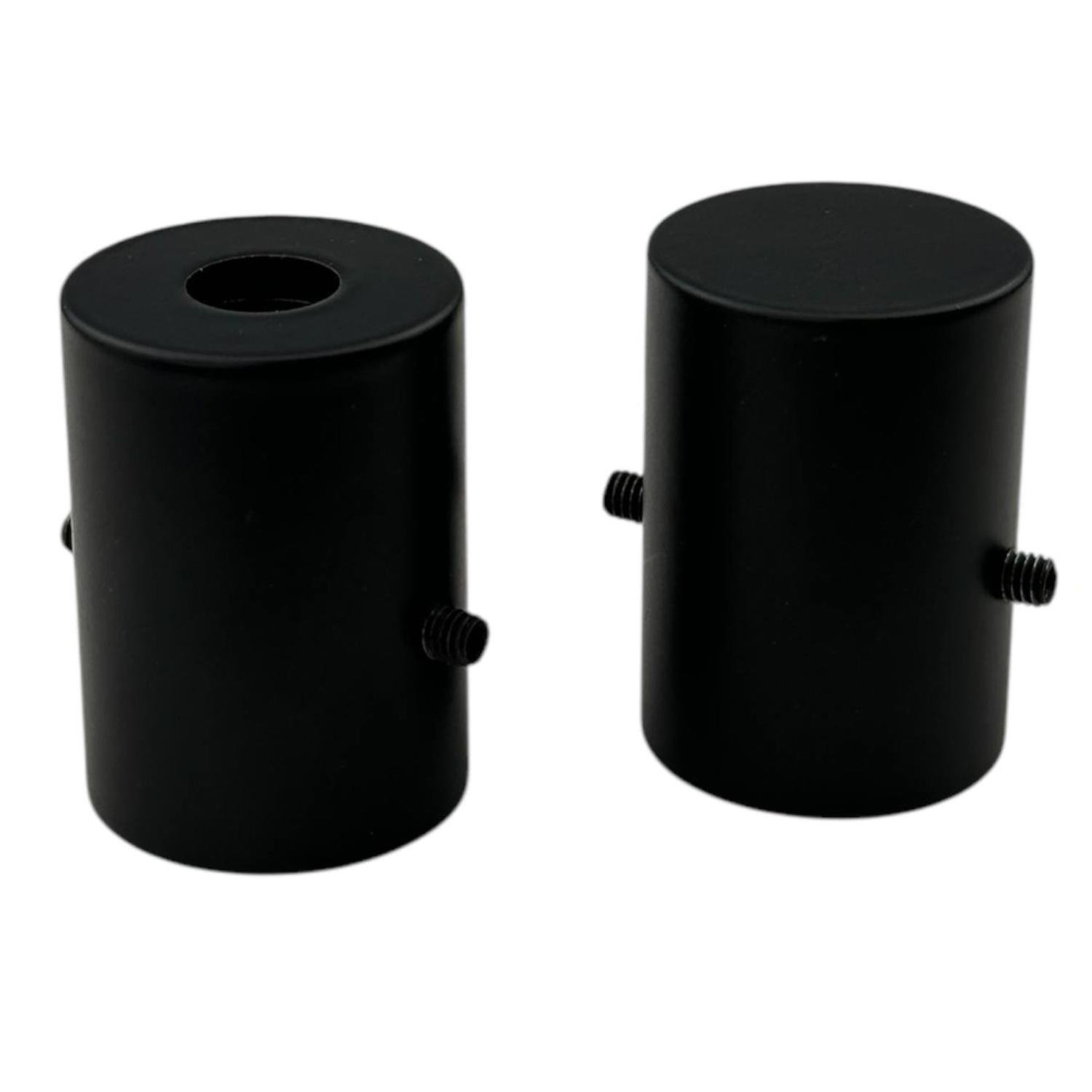 Комплект з 2 заглушок 27х38 мм для гнучкого неону ⌀ 22 мм металеві Чорний