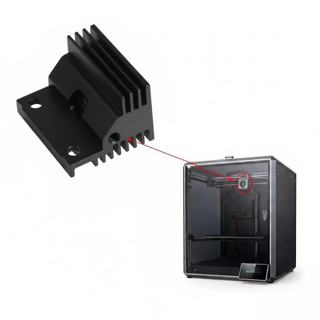 Радиатор хотенда Creality K1/K1C/K1 MAX version d 5 мм из алюминия Черный (B03170) - фото 4 Радиатор хотенда Creality K1/K1C/K1 MAX version d 5 мм из алюминия Черный (B03170) - фото 4