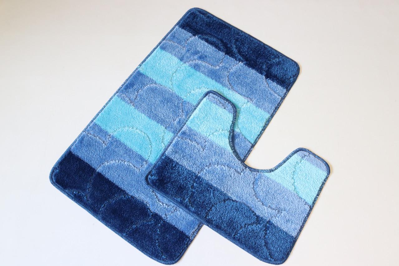 Набор ковриков в ванную и туалет Vonaldi Multicolor 100x60/50x60 см Blue (11668)