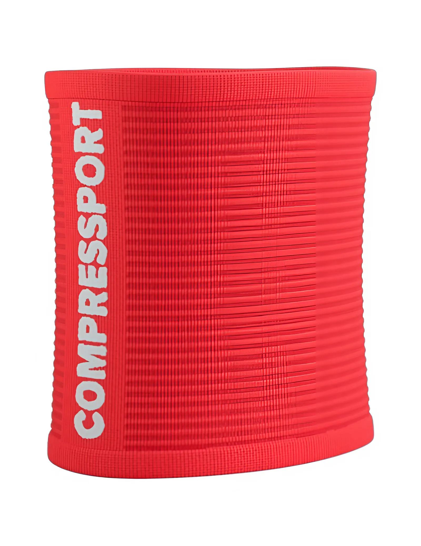 Напульсник спортивный на руку Compressport WSTV23090TU Sweatbands 3D.Dots Fluo Red/White (26711558) - фото 3