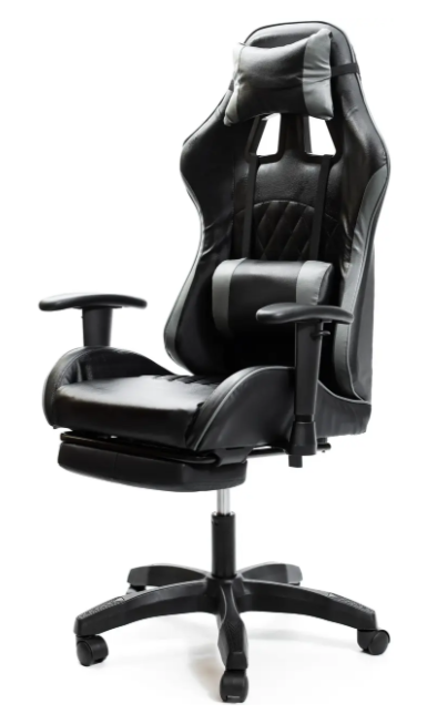 Крісло геймерське Raptor black з підставкою для ніг/ергономічною спинкою - фото 6