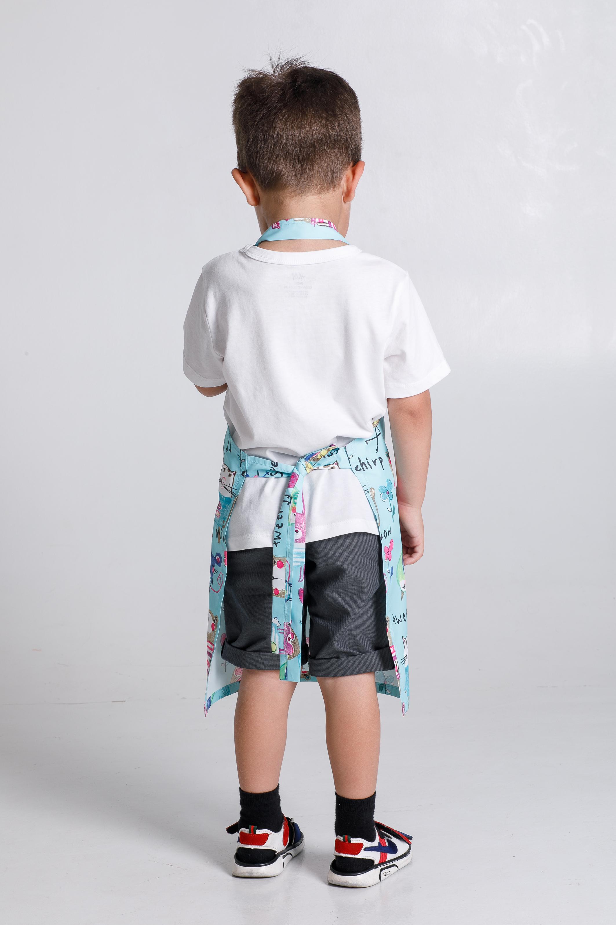 Фартук для творчества детский Fara р. универсальный Голубой - фото 4