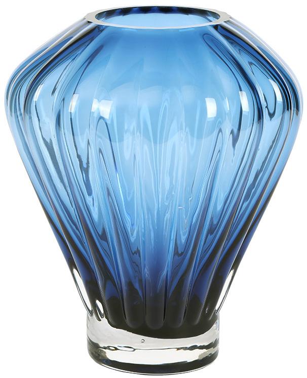 Ваза для цветов стеклянная Blue Grace 7,5х16х20 см Синий
