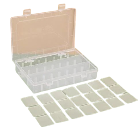 Органайзер 24 ячеек пластиковый для рукоделия 19,5х13,2х3,6 см Прозрачный (КО1913о36)