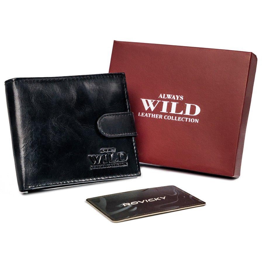 Кошелек мужской кожаный Always Wild N2002L-VTK-BOX-4572 Черный