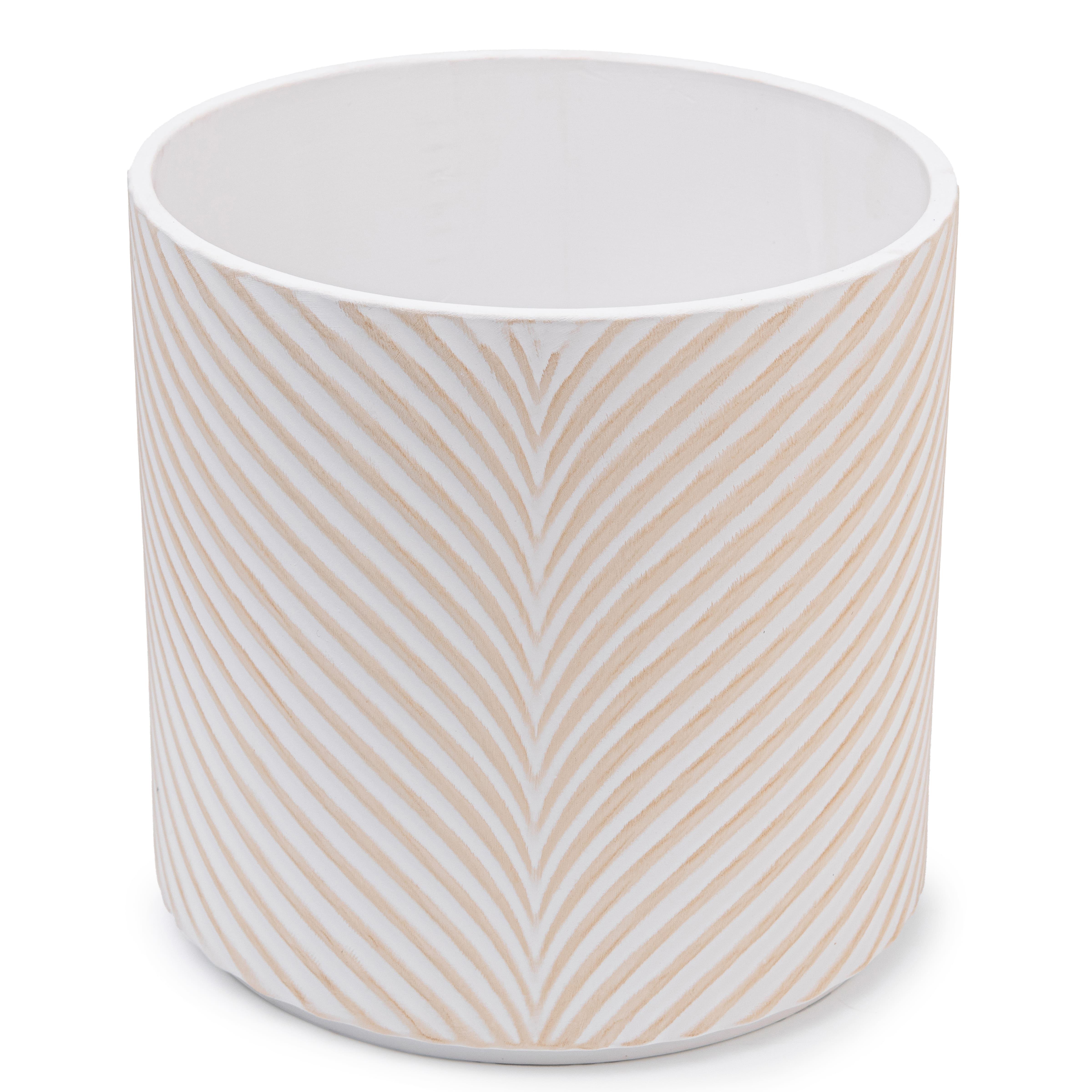 Набор кашпо для цветов керамические elemi Листок круглый 1,3 л/ 2,3 л/ 4,5 л Белый/Бежевый (УТ-00094681) - фото 5