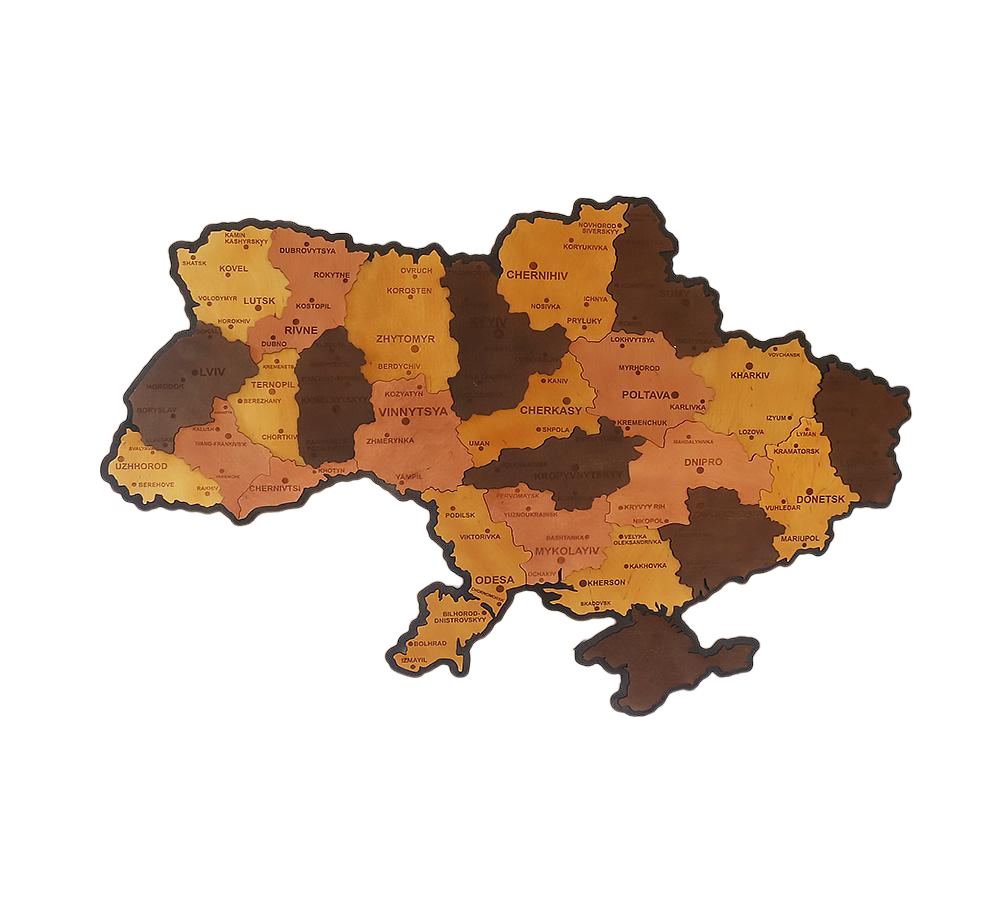 Карта Украины Гранд Презент 3D по-английски с подсветкой 220В 143х100 см (17ССАнгл)