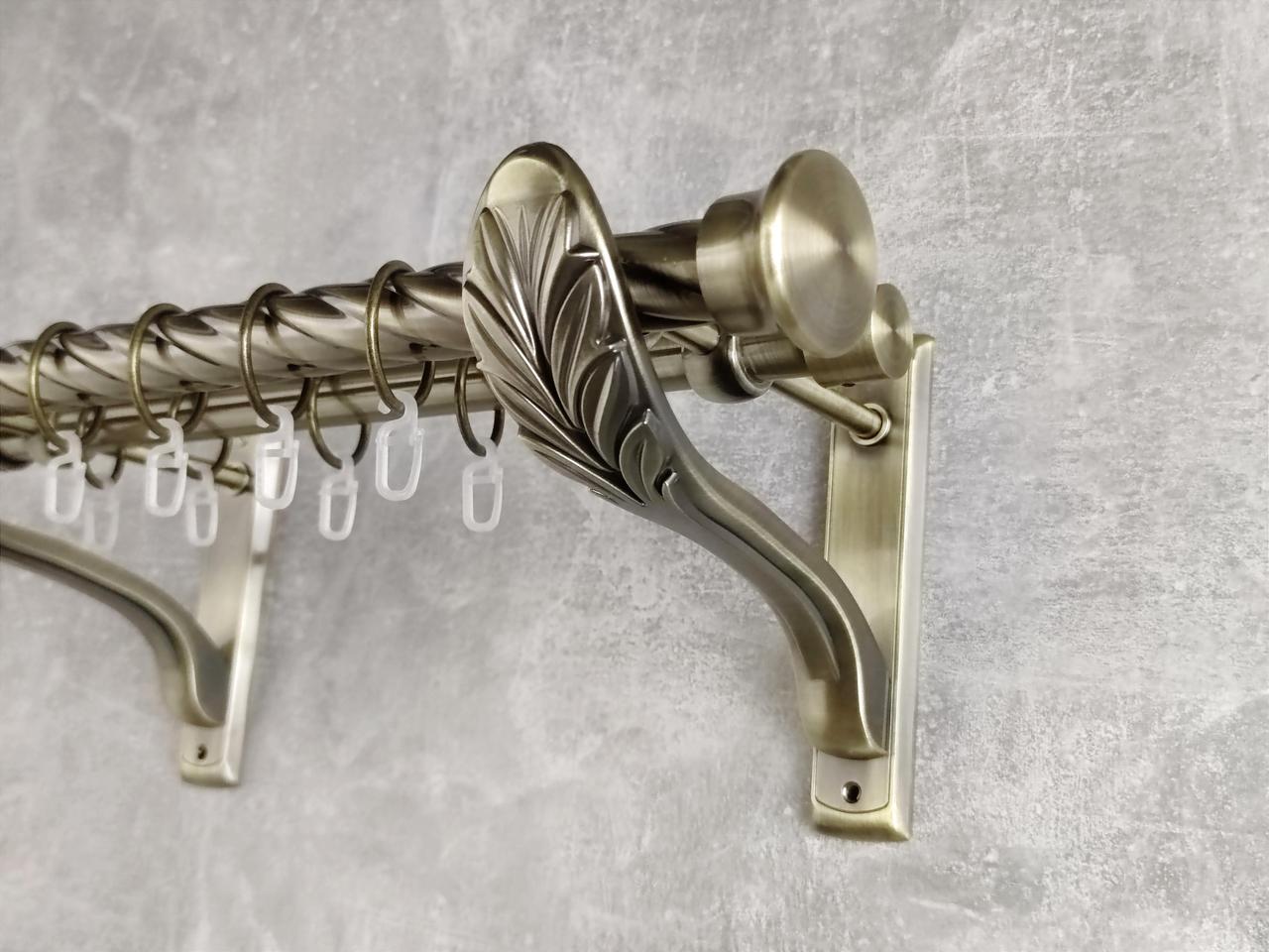 Карниз MStyle металлический для штор двухрядный Дуо 25/19 мм крученый 300 см Антик (5012022)