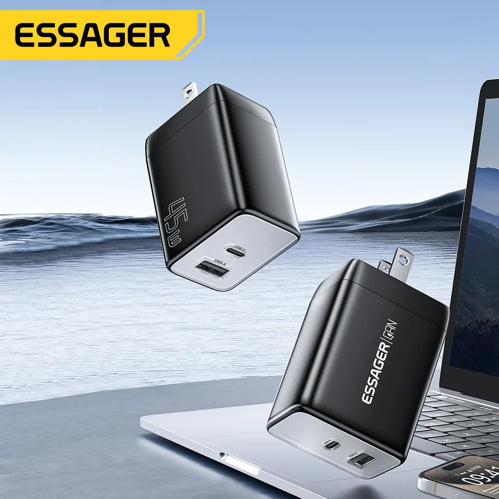 Зарядное устройство для телефонов Essager ES-CD40 45W GAN travel Charger USB A/TYPE C EU White (ECT45W-LJB02-Z) - фото 7