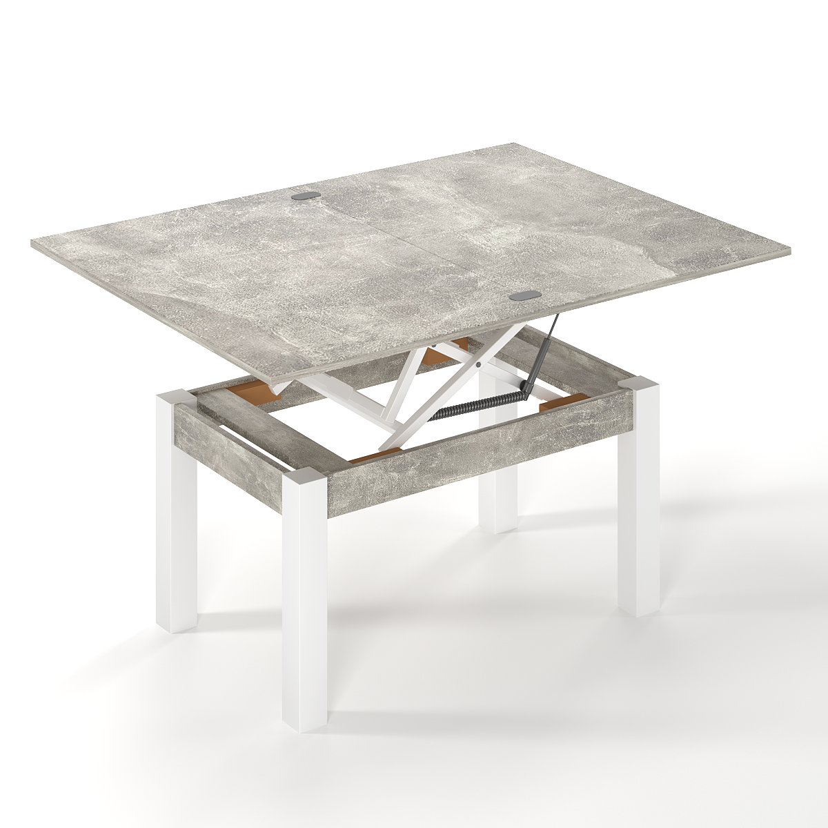 Журнальный стол-трансформер B-Fly Glass 900x554x600 мм Ателье светлый/Белые ножки/Белая жемчужина (GATB10040400113) - фото 2 Журнальный стол-трансформер B-Fly Glass 900x554x600 мм Ателье светлый/Белые ножки/Белая жемчужина (GATB10040400113) - фото 2