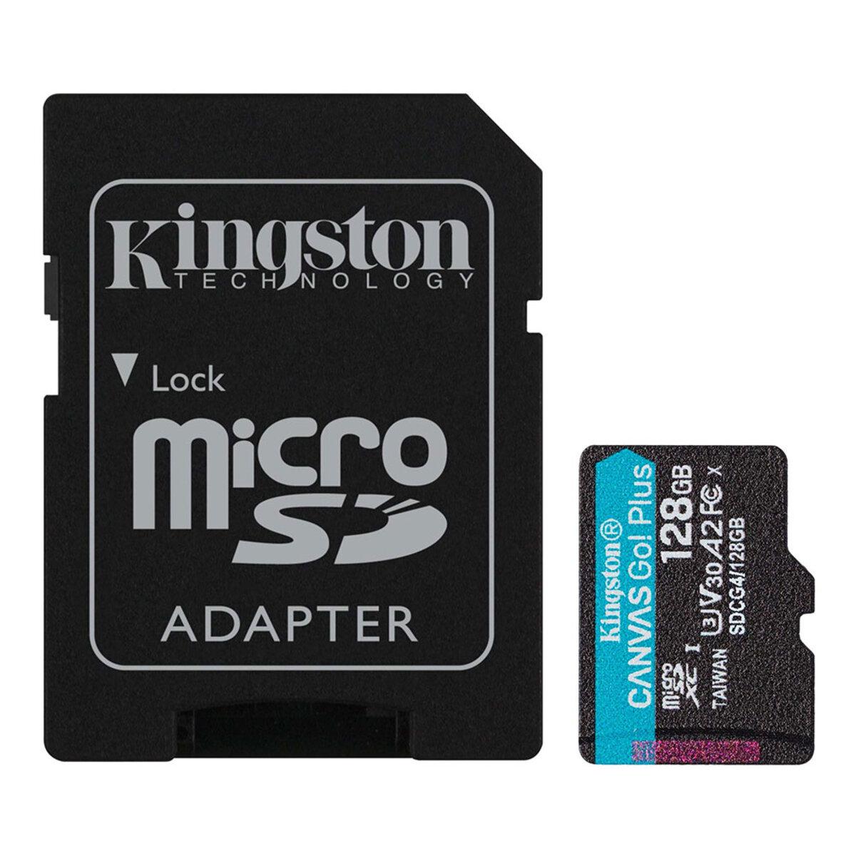 Карта пам'яті Kingston Canvas Go! Plus 128 GB microSDXC UHS-1 U3 class 10 A2 V30 R170MB/s adapter SD (SDCG4/128GB)
