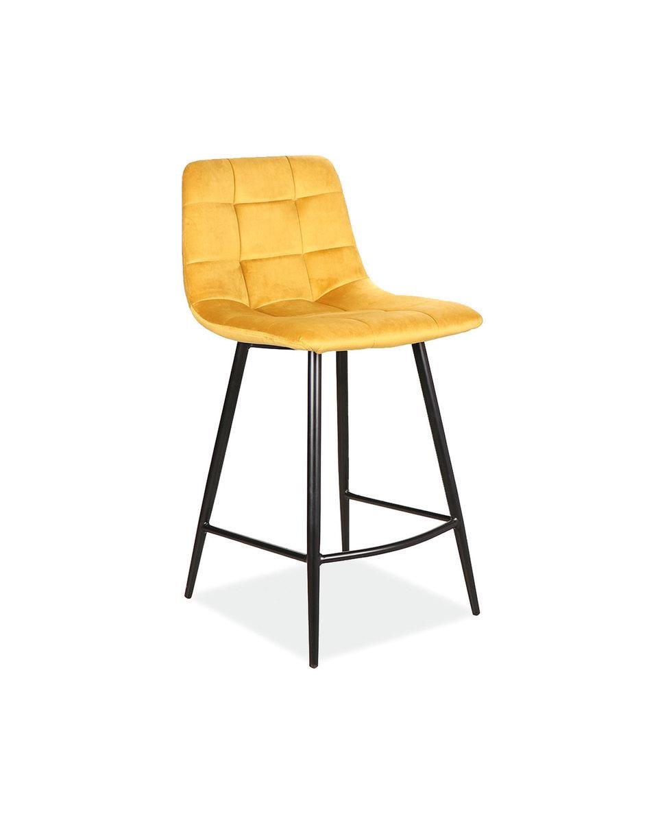 Полубарный стул Mila H-2 velvet Черный/Кари (MILAH2VCCU)