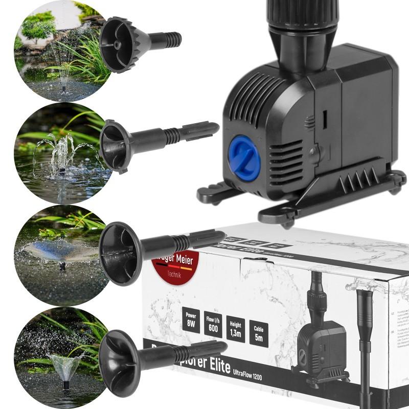 Насос-фонтан Kruger Meier PondXplorer Elite 1200 с фильтром для садового пруда 3в1 600 л/ч (KM-HJ-603) - фото 6 Насос-фонтан Kruger Meier PondXplorer Elite 1200 с фильтром для садового пруда 3в1 600 л/ч (KM-HJ-603) - фото 6