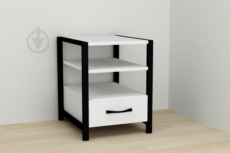 Тумба Ferrum-decor Вивьен 1/1 50x41x40 см Черный с белым (XK00091)