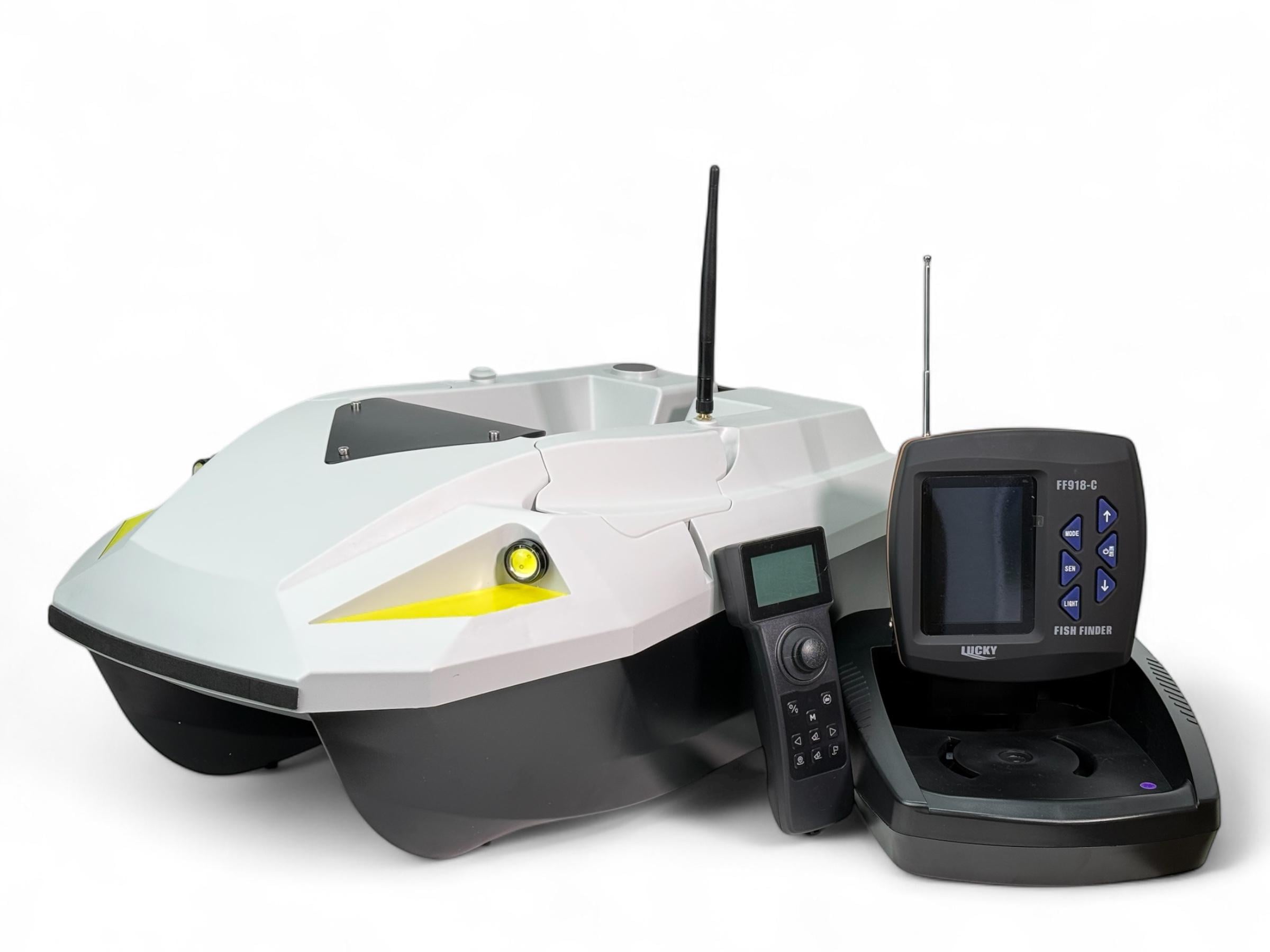 Прикормочний кораблик Flytec D50 12,6V 1 бункер GPS 100 точок автопілот з ехолотом Lucky FF918-C