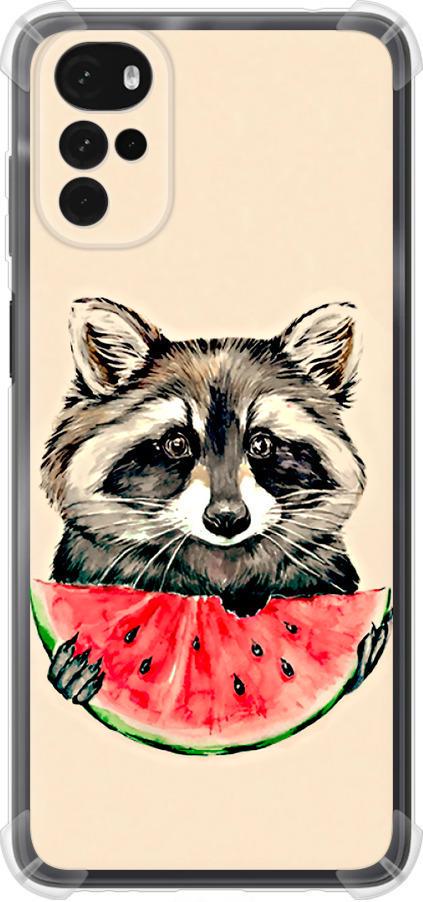 Чехол на Motorola G22 Енотик с арбузом (4605sp-2681-42517)