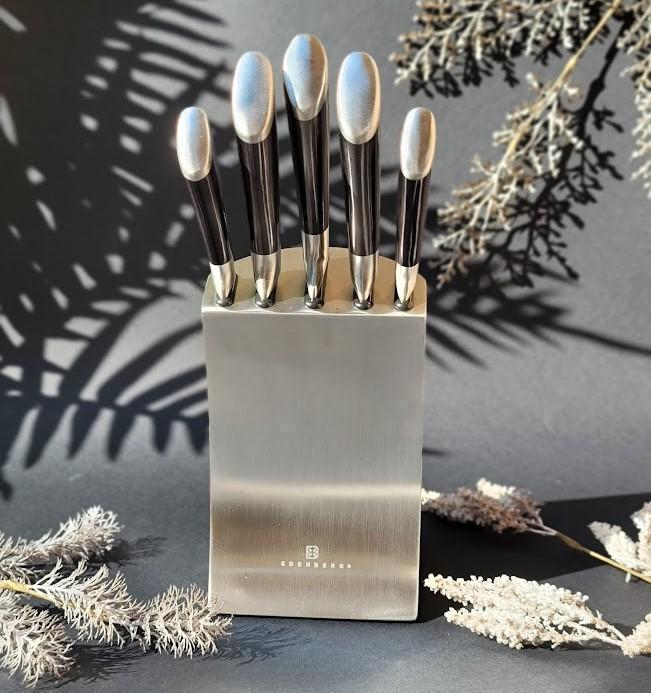 Набір ножів Edenberg EB-11002 із нержавіючої сталі на підставці 6 пр. Grey (EB-11002) Набір ножів Edenberg EB-11002 із нержавіючої сталі на підставці 6 пр. Grey (EB-11002)