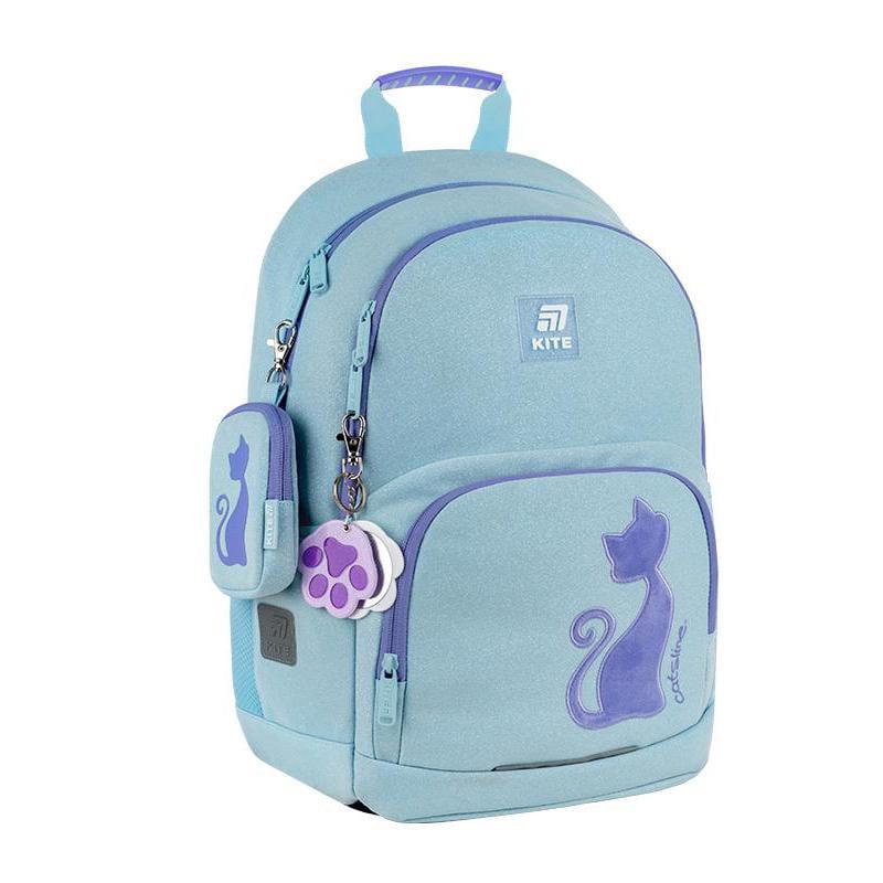 Рюкзак школьный KITE Education Catsline 40x29x14 см 12 л Бирюзовый (K25-585M-1)