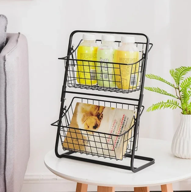 Органайзер для кухні на 2 кошики універсальний металевий - фото 7 Органайзер для кухні на 2 кошики універсальний металевий - фото 7