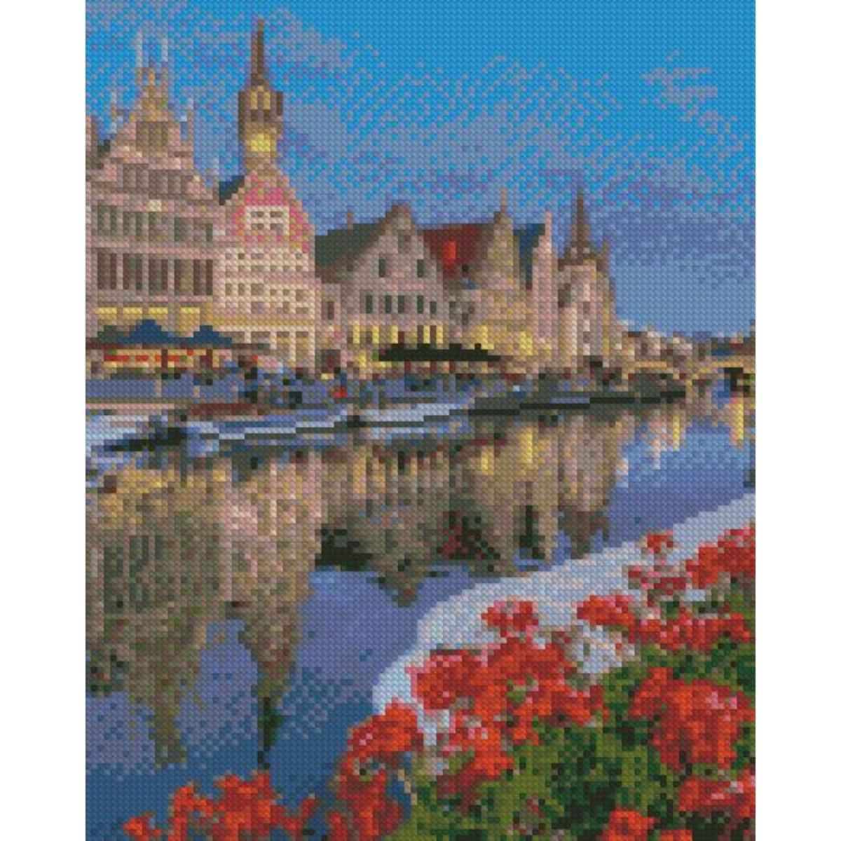 Алмазная мозаика Strateg Премиум Прага осенью 30x40 см (HX450)