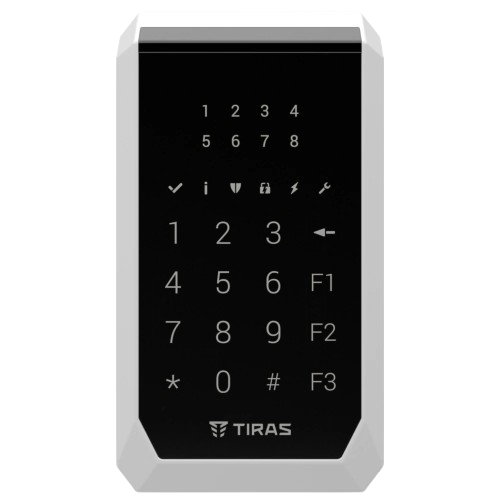 Клавиатура сенсорная светодиодная TIRAS K-PAD8 до 1000 м 8 индикатора зон Черный (32e5df23) - фото 3