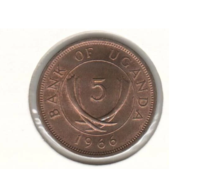 Коллекционная монета Уганда 5 центов 1966 VF (KM#1)