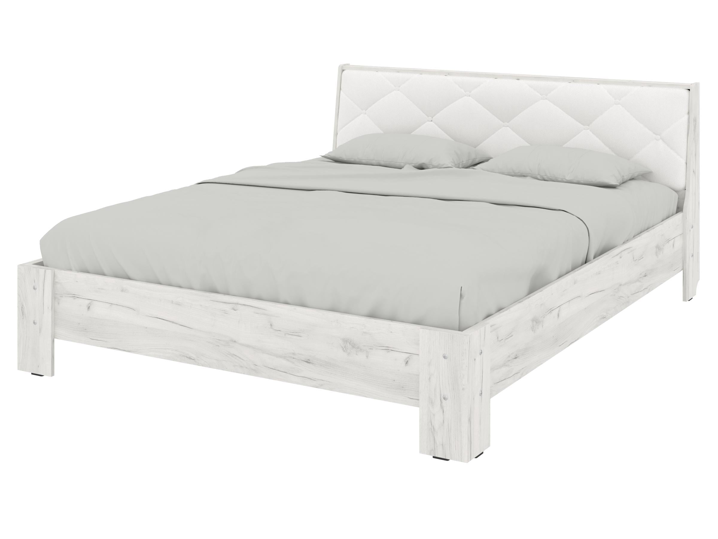 Кровать двуспальная PEHOTIN Кровать-160 Моника 160x200 см Крафт/Белый VIP (PN-100995)