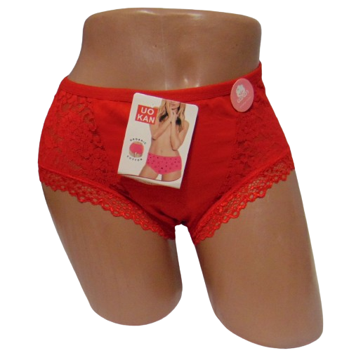 Трусы с кружевом Uokin organic cotton 2XL Красный