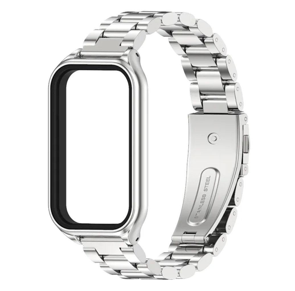 Ремешок металлический Mijobs для фитнес браслета Xiaomi Mi Smart Band 8 Active Silver (2066256209)