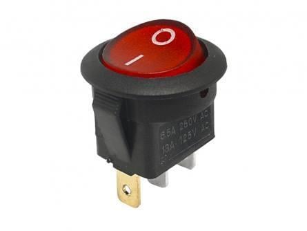 Переключатель SW-01AC круглый ON-OFF 6.5 А 220В с подсветкой Красный (LX3081C) Переключатель SW-01AC круглый ON-OFF 6.5 А 220В с подсветкой Красный (LX3081C)